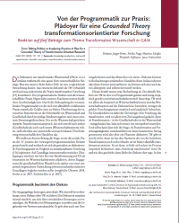 Cover der Veröffentlichung "Von der Programmatik zur Praxis: Plädoyer für eine Grounded Theory transformationsorientierter Forschung."